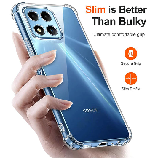 Hülle für Honor 70 Lite / X6 / X8 5G, Techsuit, stoßfest klar, transparent