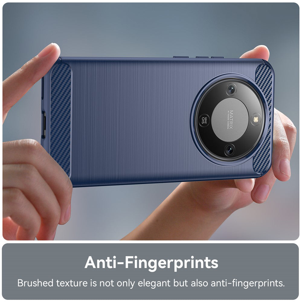 Hülle für Honor Magic8 Lite, Techsuit, Carbon, Blau