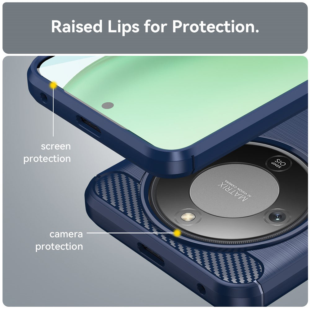 Hülle für Honor Magic8 Lite, Techsuit, Carbon, Blau