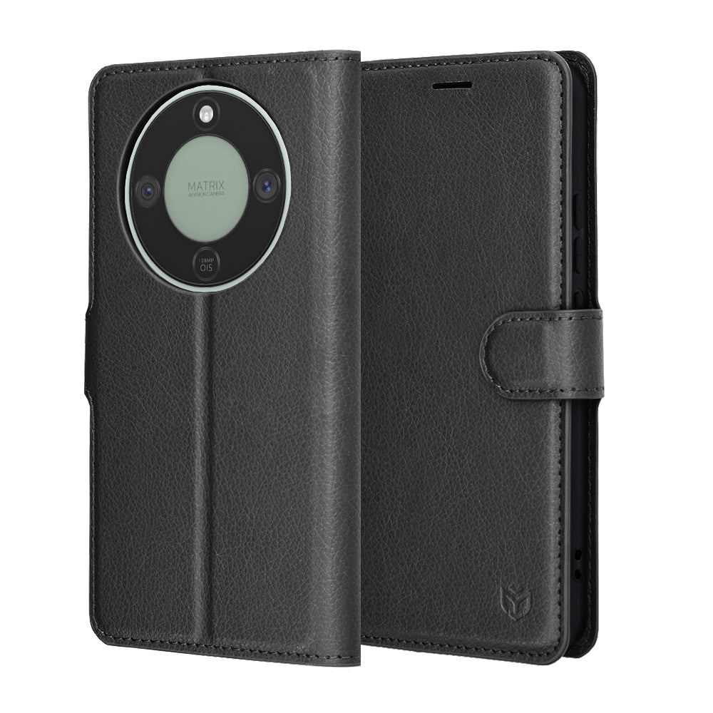Hülle für Honor Magic8 Lite, Techsuit, Leather Folio, Schwarz