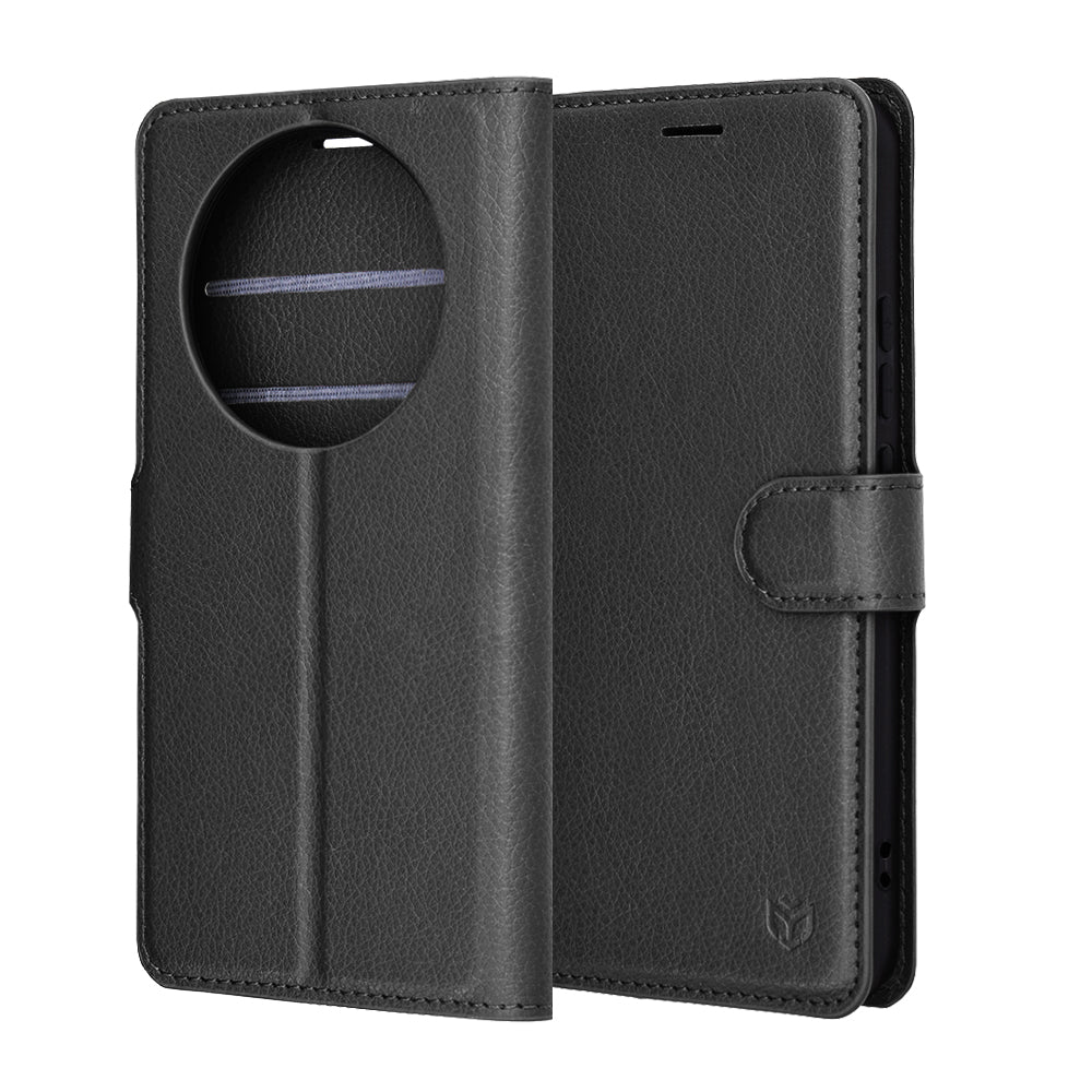 Hülle für Honor Magic8 Lite, Techsuit, Leather Folio, Schwarz