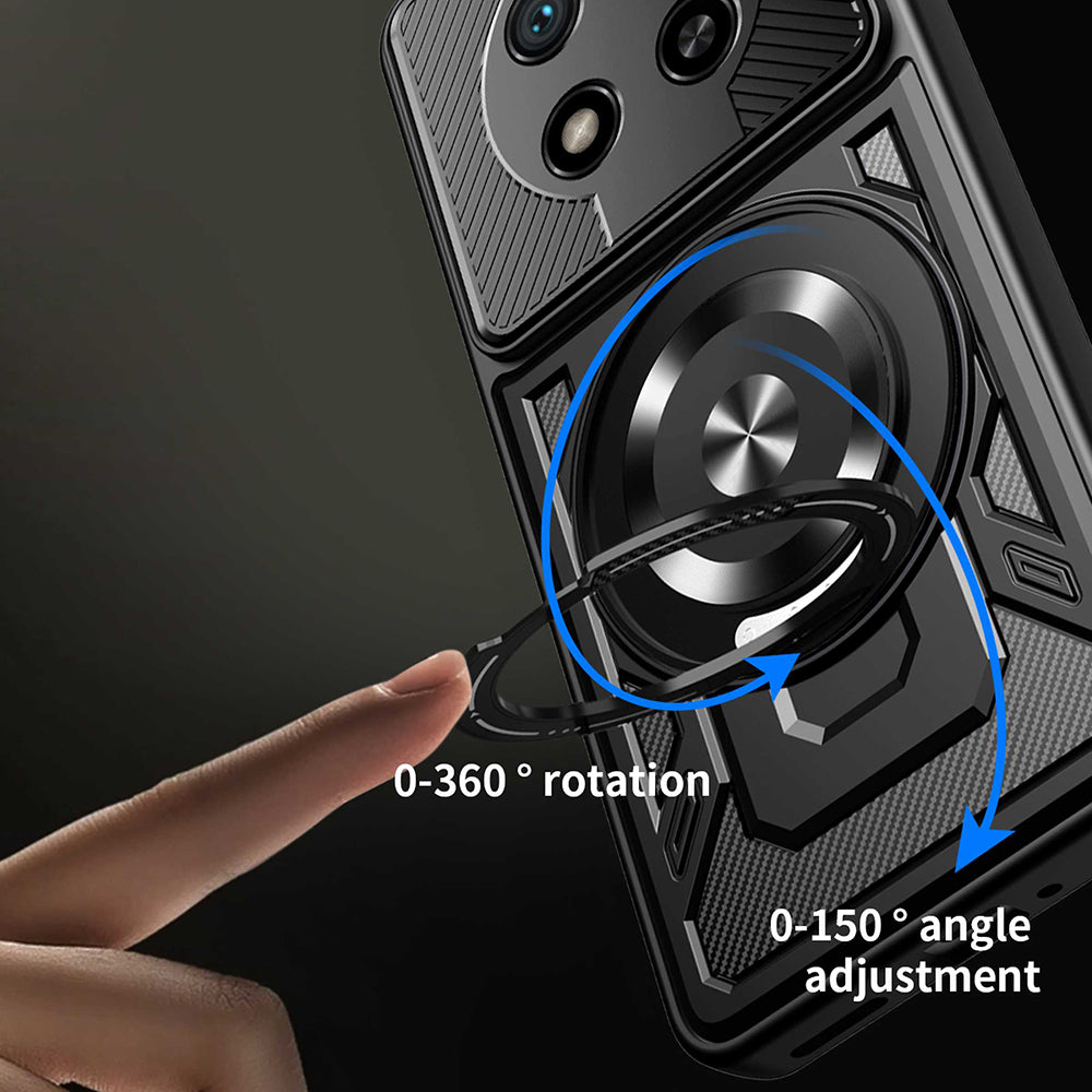 Hülle für Honor Magic8 Lite, Techsuit, RuggedCam, Schwarz