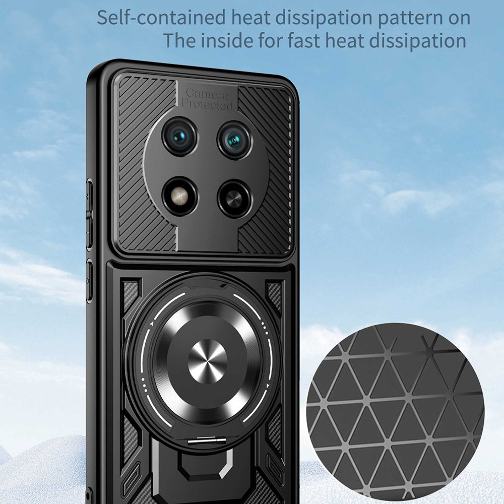 Hülle für Honor Magic8 Lite, Techsuit, RuggedCam, Schwarz