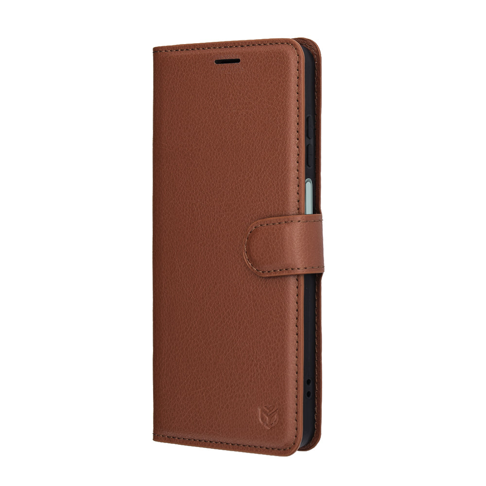 Hülle für Honor X5c Plus, Techsuit, Leder Folio, Braun
