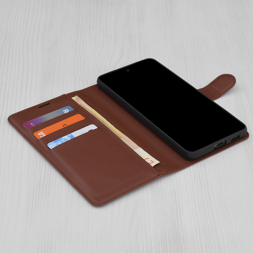 Hülle für Honor X5c Plus, Techsuit, Leder Folio, Braun