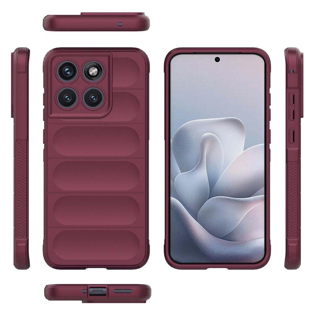 Hülle für Motorola Edge 70 Fusion, Techsuit, Magic Shield, Weinrot