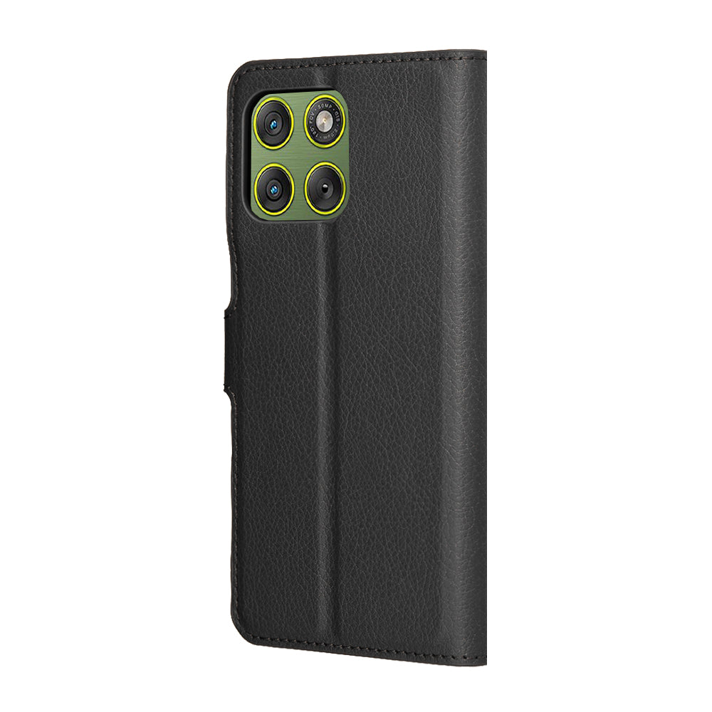 Hülle für Motorola Edge 70, Techsuit, Leather Folio, Schwarz