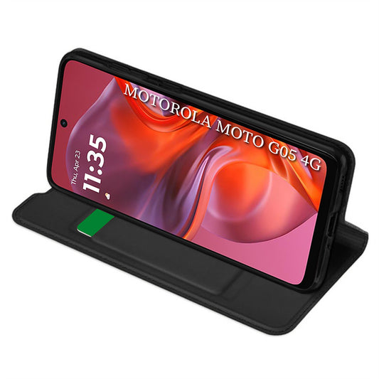 Hülle für Motorola Moto E15 / G05, Techsuit, Magskin Book, Schwarz