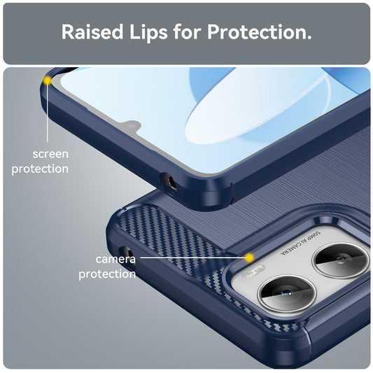 Hülle für Motorola Moto G06 Power / G06, Techsuit, Carbon, Blau