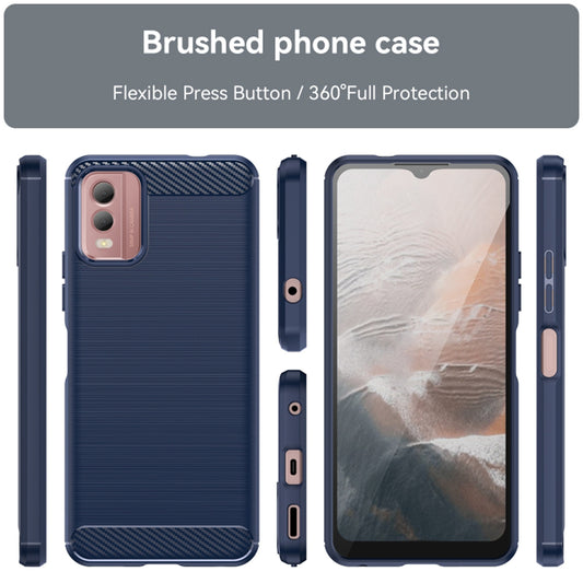 Hülle für Nokia C32, Techsuit, Carbon, Blau
