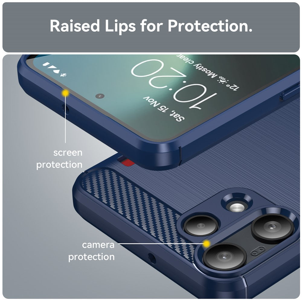 Hülle für Nothing Phone (3a) Lite, Techsuit, Carbon, Blau