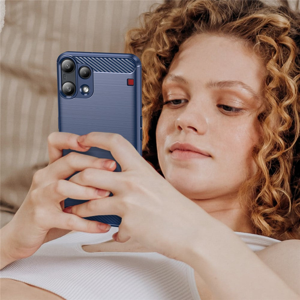 Hülle für Nothing Phone (3a) Lite, Techsuit, Carbon, Blau