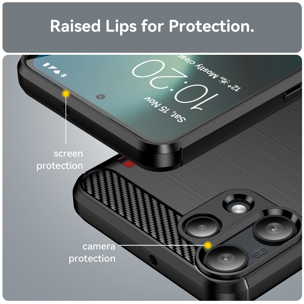 Hülle für Nothing Phone (3a) Lite, Techsuit, Carbon, Schwarz