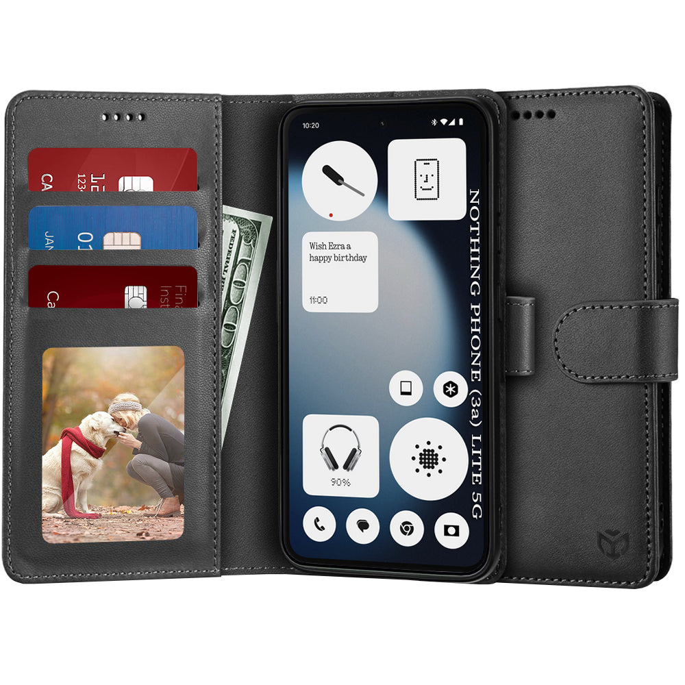 Hülle für Nothing Phone (3a) Lite, Techsuit, Diary Book, Schwarz