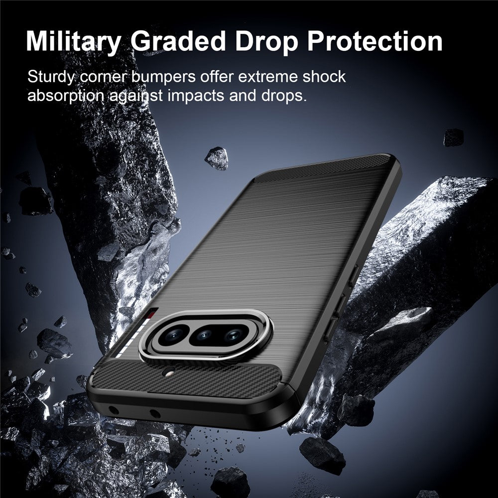 Hülle für Nothing Phone (4a), Techsuit, Carbon, Schwarz
