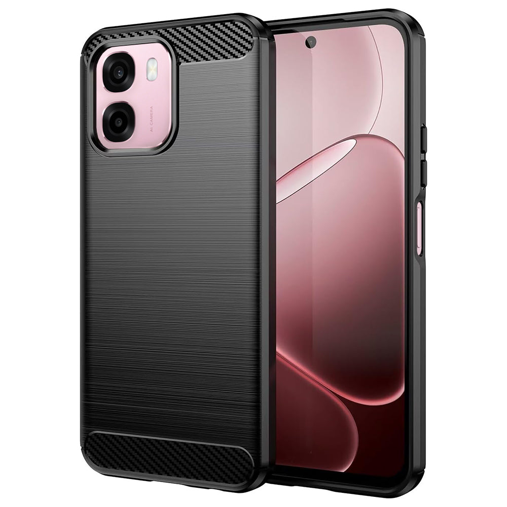 Hülle für Oppo A6 4G, Techsuit, Carbon, Schwarz