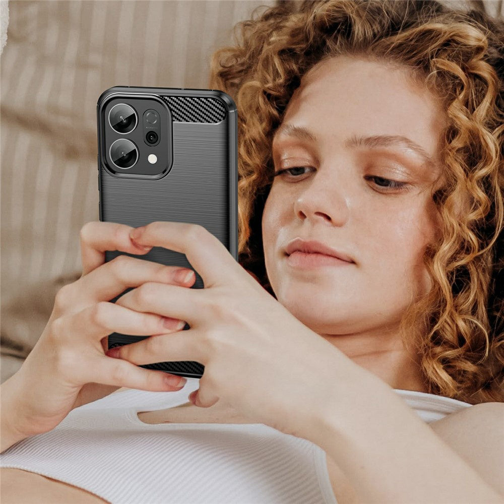 Hülle für Oppo Reno14 F, Techsuit, Carbon, Schwarz