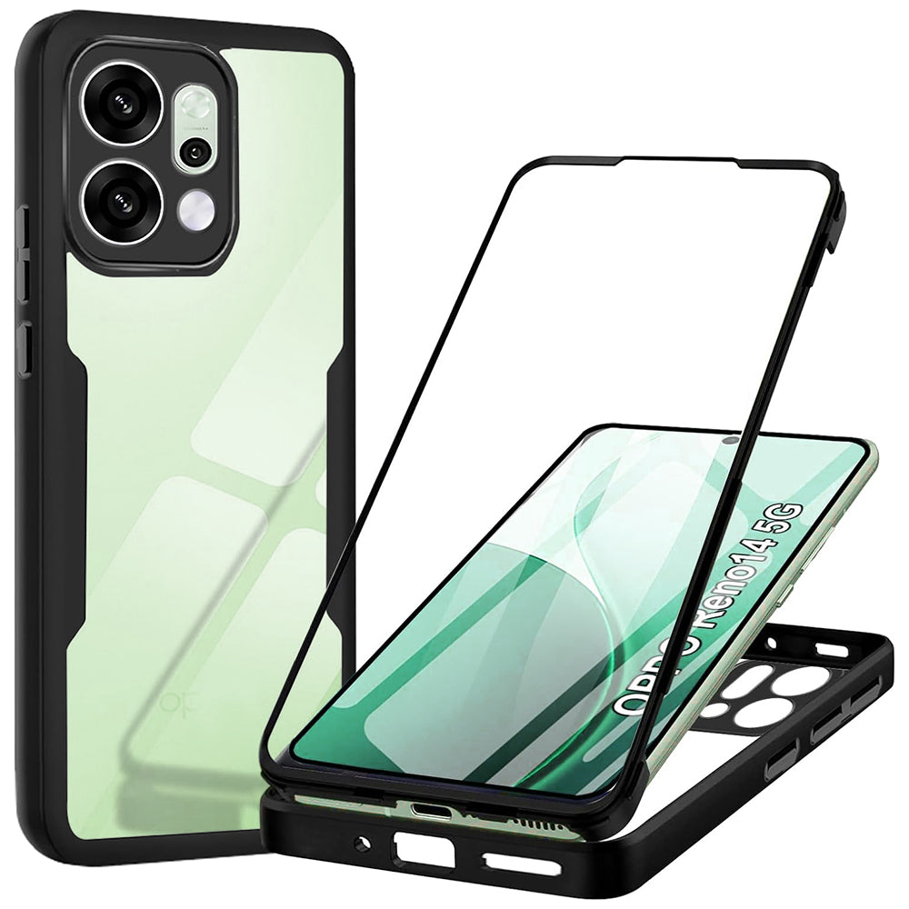 Hülle für Oppo Reno14, Techsuit, ColorVerse 360, Schwarz