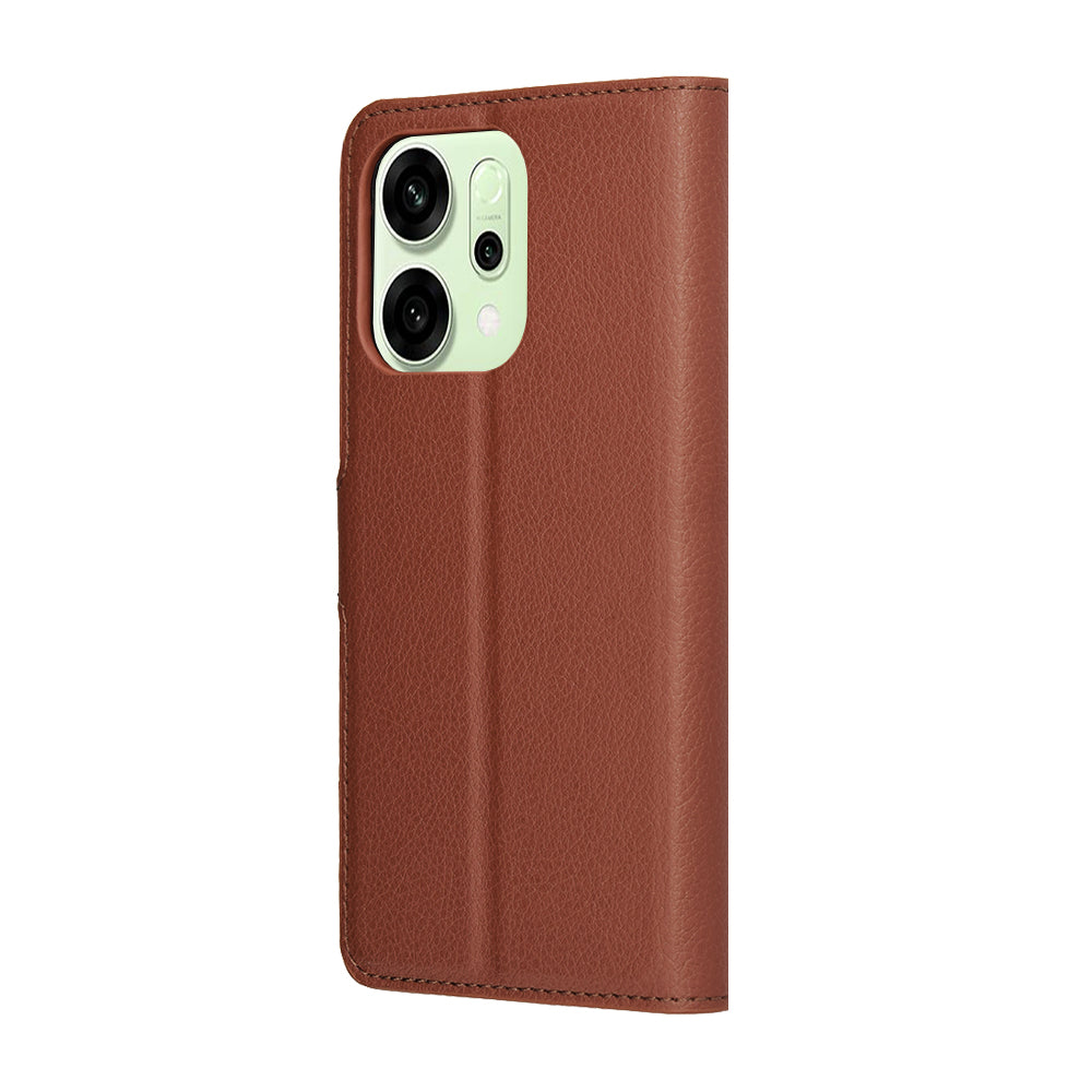 Case for Oppo Reno14, Techsuit, Leather Folio, Brown