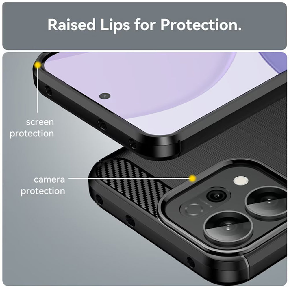 Hülle für Oppo Reno15 FS / Reno15 F, Techsuit, Carbon, Schwarz