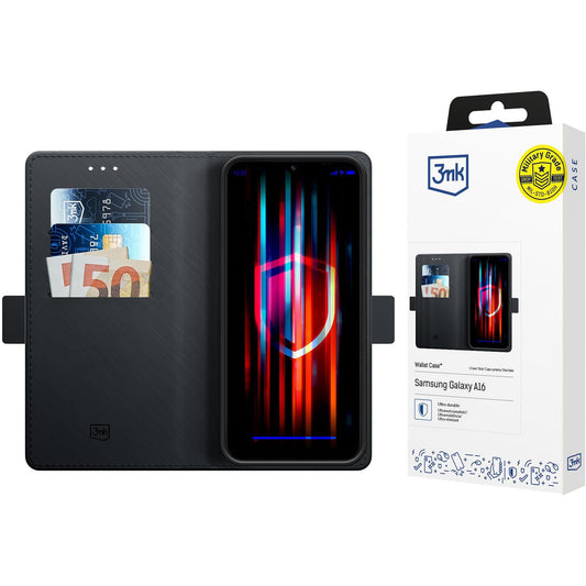 Tasche für Samsung Galaxy A16 5G A166 / A16 4G A165, 3MK, Wallet, Schwarz