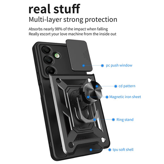Hülle für Samsung Galaxy A16 5G A166 / A16 4G A165, Techsuit, CamShield, Schwarz