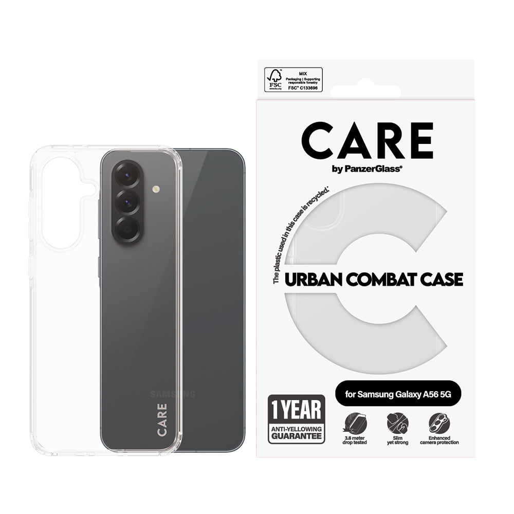 Hülle für Samsung Galaxy A56 A566, PanzerGlass, Care Urban Combat, Transparent
