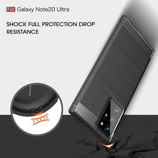 Hülle für Samsung Galaxy Note 20 Ultra 5G N986 / Note 20 Ultra N985, Techsuit, Carbon, Schwarz
