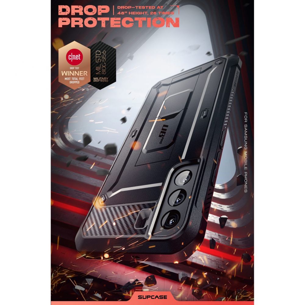 Hülle für Samsung Galaxy S22+ 5G S906, Supcase, Unicorn Beetle Pro, Schwarz
