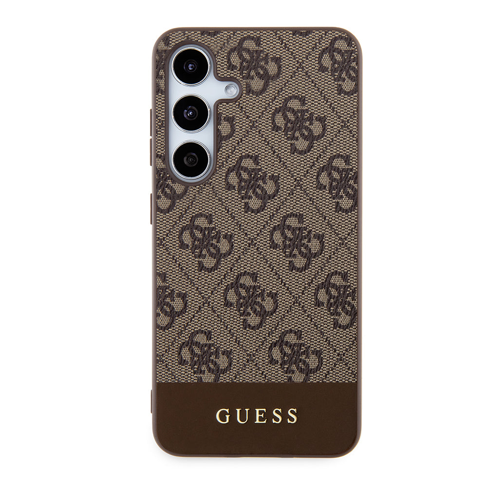 Hülle für Samsung Galaxy S24+ S926, Guess, 4G Stripe, Braun
