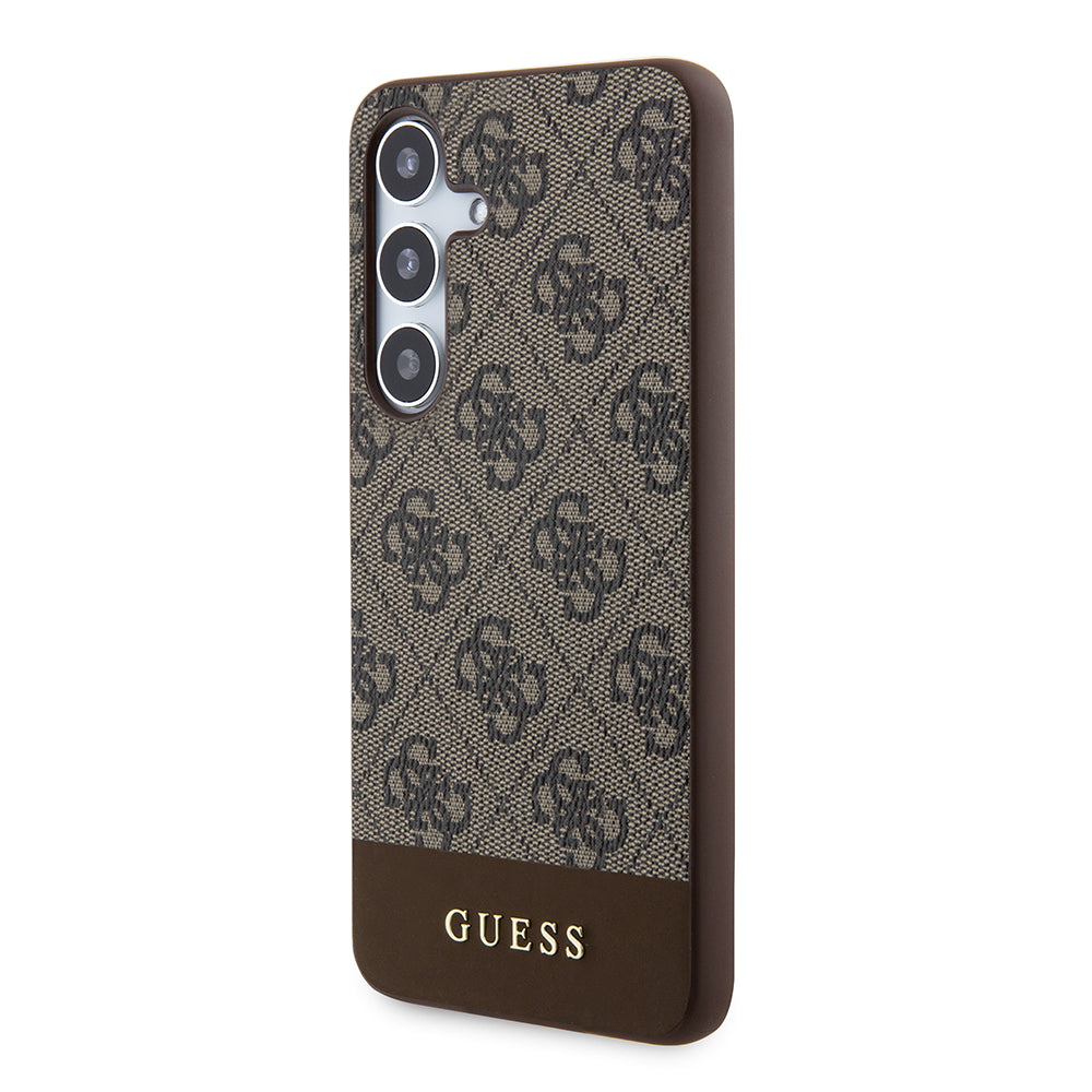 Hülle für Samsung Galaxy S24+ S926, Guess, 4G Stripe, Braun