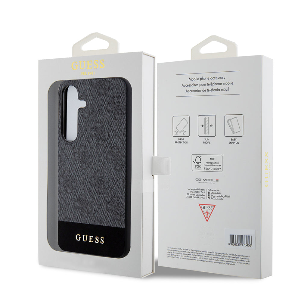 Hülle für Samsung Galaxy S24+ S926, Guess, 4G Stripe, Schwarz