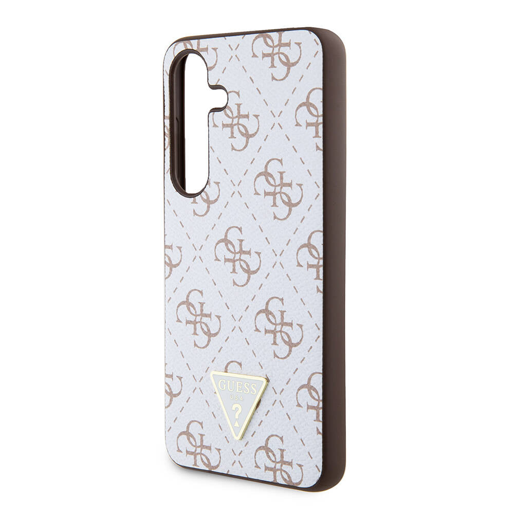 Hülle für Samsung Galaxy S24+ S926, Guess, 4G Triangle Logo, Weiß
