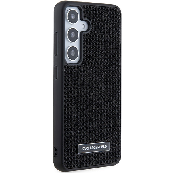 Hülle für Samsung Galaxy S24+ S926, Karl Lagerfeld, Rhinestone Metal Plate, Schwarz