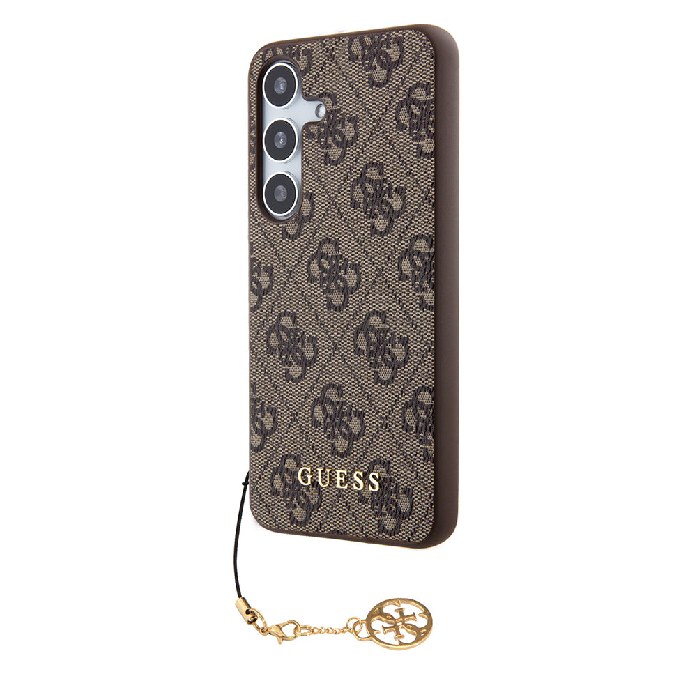 Hülle für Samsung Galaxy S24 S921, Guess, 4G Charm, Braun