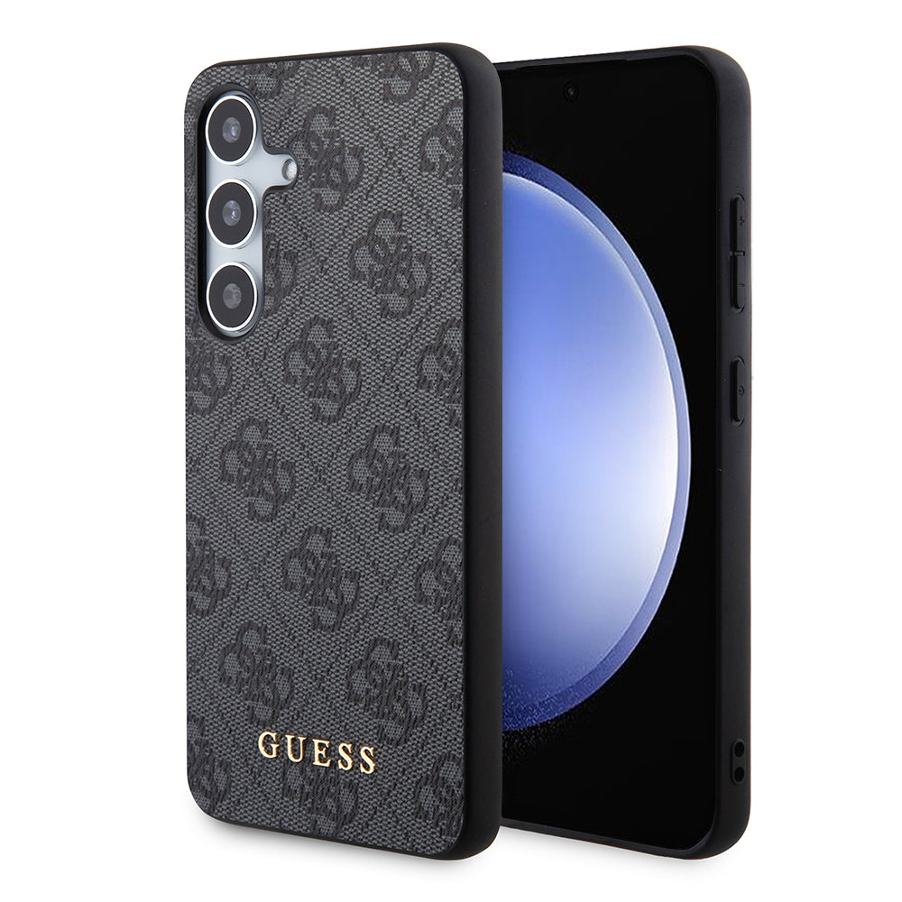 Hülle für Samsung Galaxy S24 S921, Guess, 4G Metal Gold Logo, Schwarz