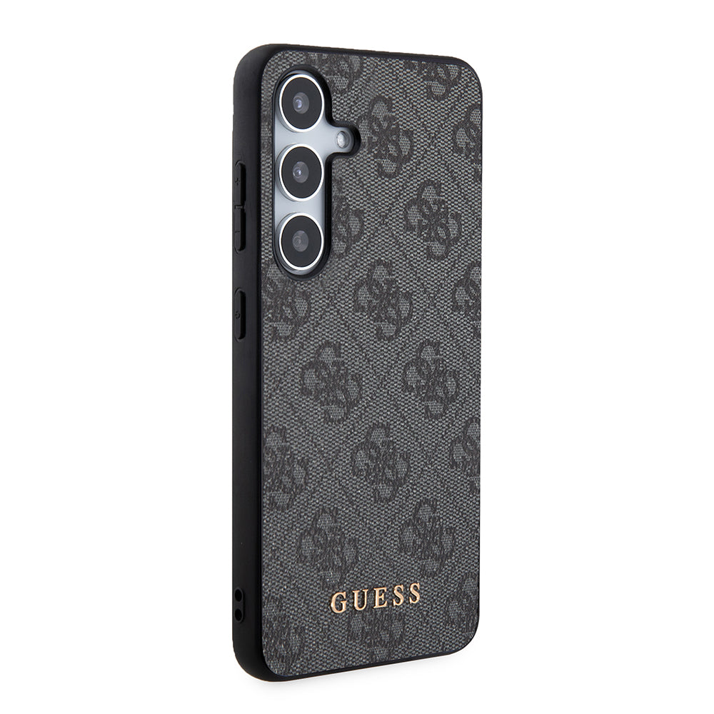 Hülle für Samsung Galaxy S24 S921, Guess, 4G Metal Gold Logo, Schwarz