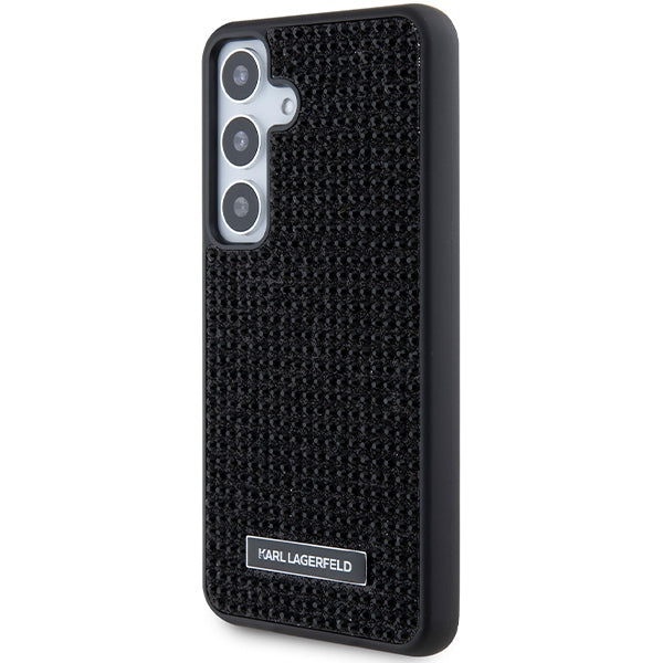 Hülle für Samsung Galaxy S24 S921, Karl Lagerfeld, Rhinestone Metal Plate, Schwarz