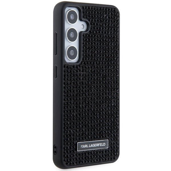 Hülle für Samsung Galaxy S24 S921, Karl Lagerfeld, Rhinestone Metal Plate, Schwarz