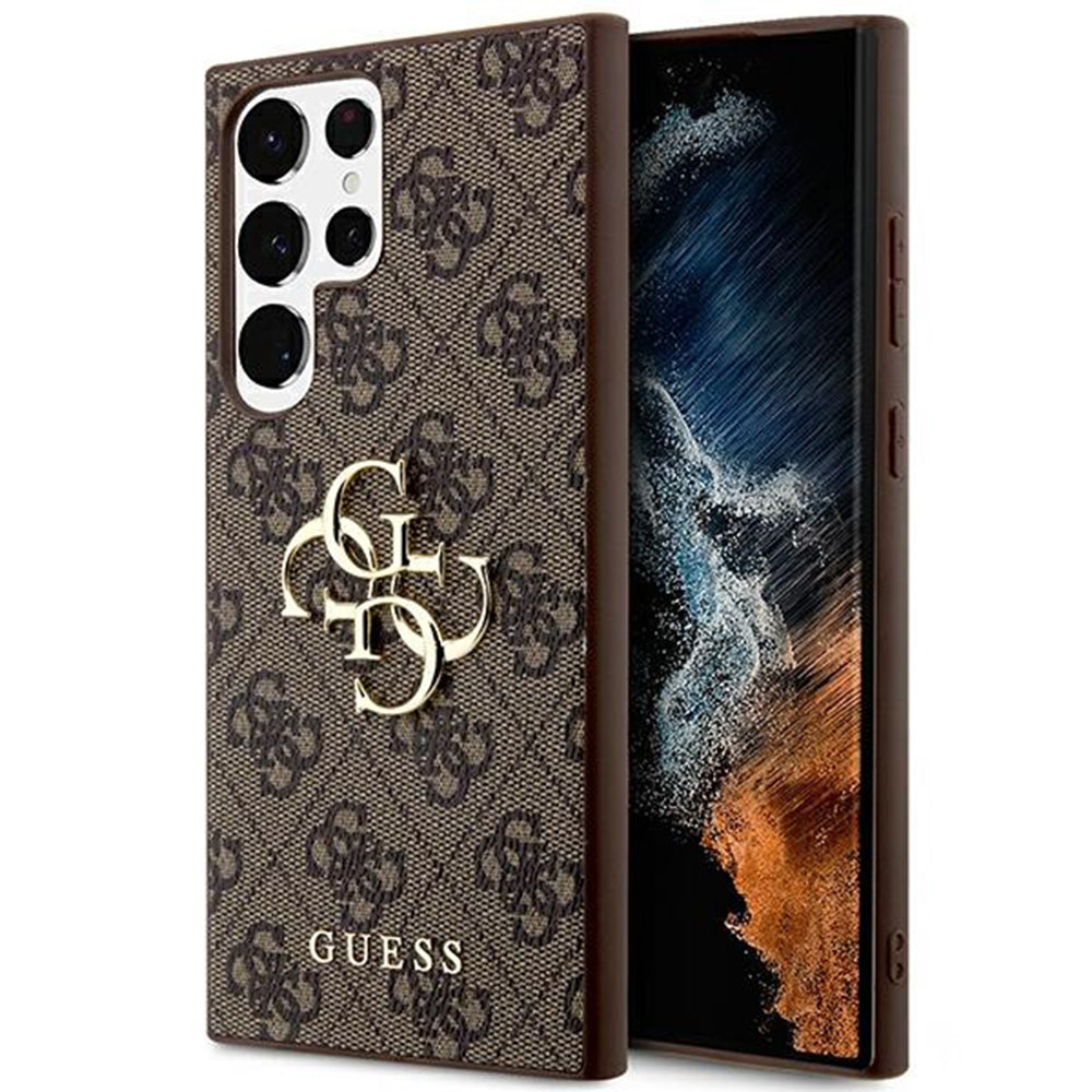 Case for Samsung Galaxy S24 Ultra S928, Guess, 4G Big Logo, Brown