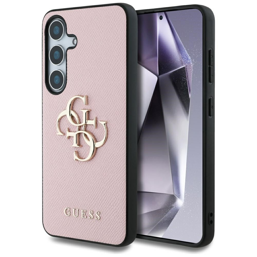 Hülle für Samsung Galaxy S25+ S936, Guess, 4G Grained Big and Classic Logo, Rosa
