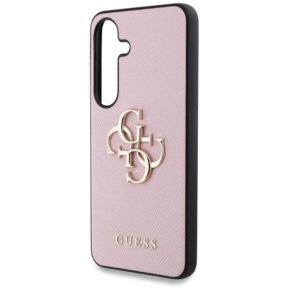 Hülle für Samsung Galaxy S25+ S936, Guess, 4G Grained Big and Classic Logo, Rosa