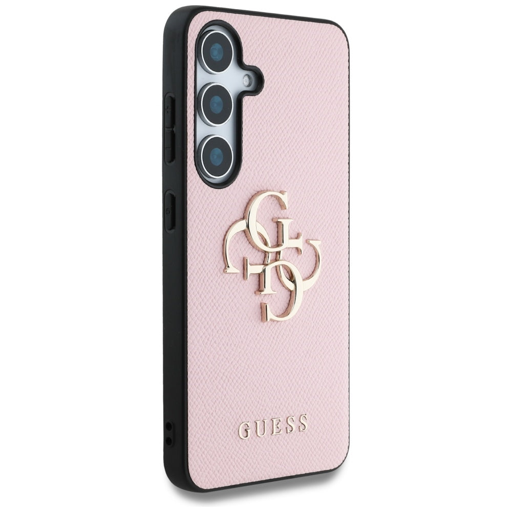 Hülle für Samsung Galaxy S25+ S936, Guess, 4G Grained Big and Classic Logo, Rosa