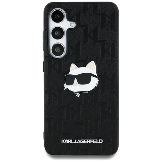 Hülle für Samsung Galaxy S25+ S936, Karl Lagerfeld, Monogram Choupette's Head, Schwarz