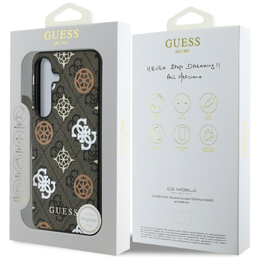 Hülle für Samsung Galaxy S25 S931, Guess, 4G Peony, Braun