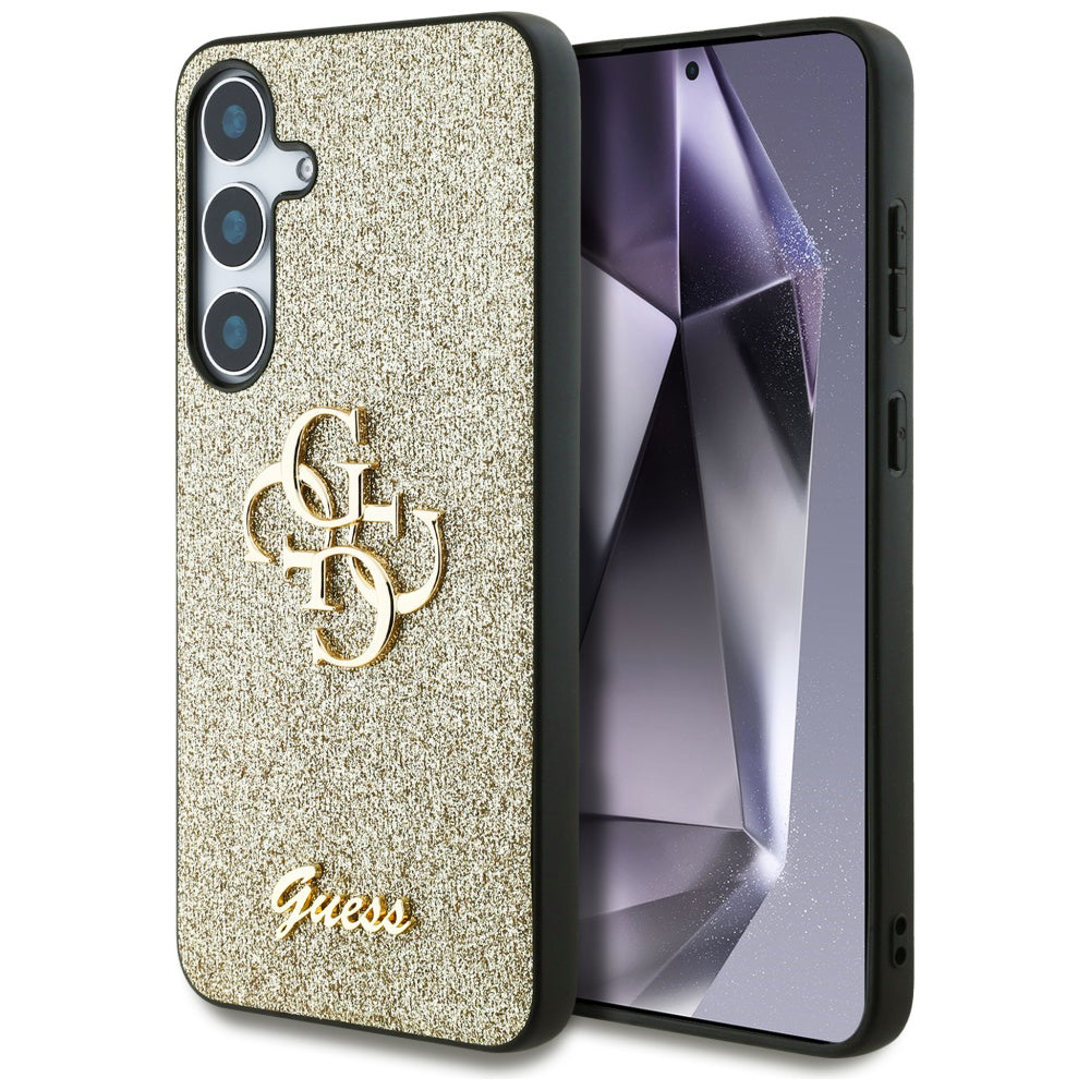 Hülle für Samsung Galaxy S25 S931, Guess, Glitter Big 4G Script, Gold