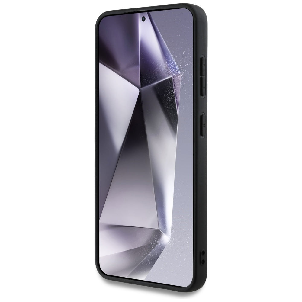 Hülle für Samsung Galaxy S25 S931, Guess, Grained Hot Stamp 4G Triangle, Rosa