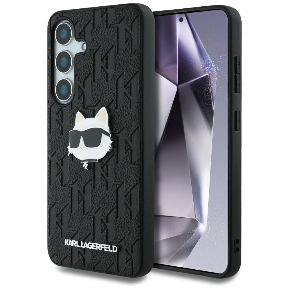 Hülle für Samsung Galaxy S25 S931, Karl Lagerfeld, Monogram Choupette's Head, Schwarz