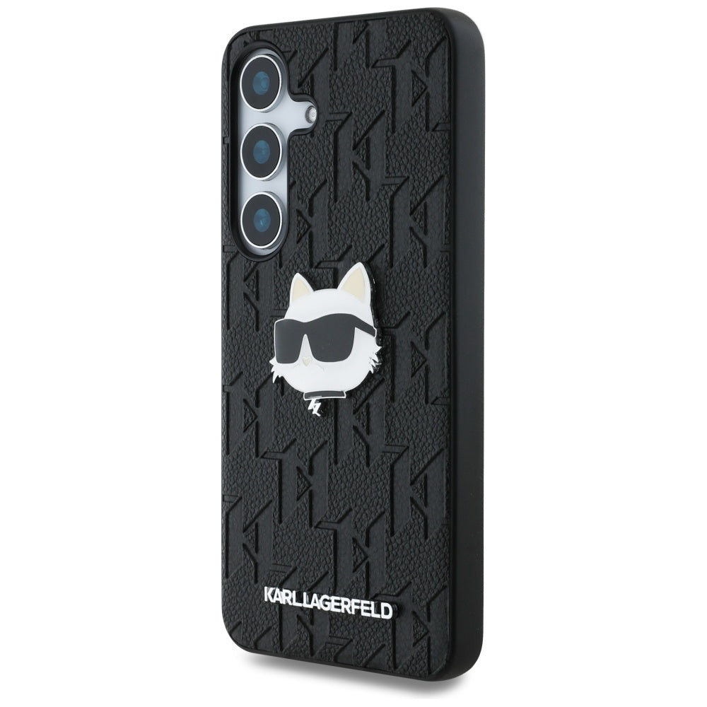 Hülle für Samsung Galaxy S25 S931, Karl Lagerfeld, Monogram Choupette's Head, Schwarz
