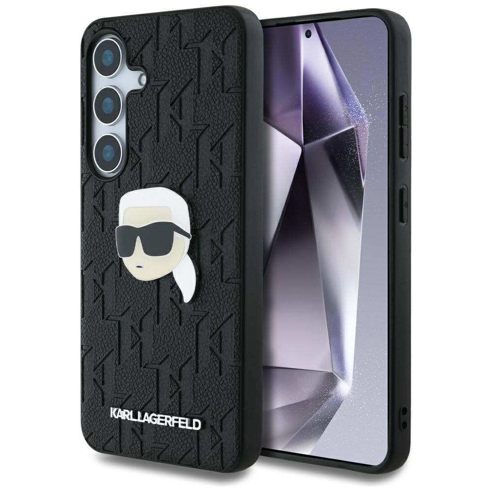 Hülle für Samsung Galaxy S25 S931, Karl Lagerfeld, Monogram Karl's Head, Schwarz